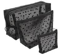 Hohopeti 3 Stück Transparente Reise Kosmetiktasche aus Netzstoff Leichte Tragbare Make up Toilettenartikel Organizer mit Stabilem Reißverschluss Multifunktionale Kulturbeutel für Damen