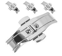 Hohopeti 4 Stück Faltschließe aus Stahl 6x21mm - Butterfly Uhrenschließe für Uhrenarmbänder Ersatzverschluss für Uhrenteile Sichere Metall Schließe für Damen und Herren