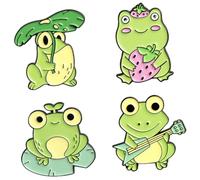 Hohopeti 4 Stück Frosch Broschen aus Langlebiger Niedliche Anstecknadeln für Damen Modische Schmuck accessoires Vielseitig für Partys Alltag und Festliche Anlässe Geeignet