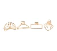 Hohopeti 4 Stück pack Goldene Französische Haarspangen aus Metalllegierung Rutschfeste Haarklammern für Damen Langlebige Kieferklemmen mit Komfortabler Zahnstruktur Geeignet für Dickes