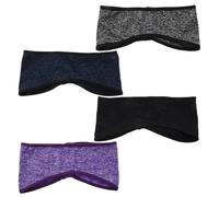 Hohopeti 4stücke Sport Stirnband Warm für Kaltes Wetter Elastische Ohrenschützer für Damen und Herren zum Wandern Radfahren und Laufen im Winter Doppellagig Fleece Material