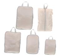 Hohopeti 5 Stück Teiliges Kompressionstaschen Set für Koffer Wasserabweisende Polyester Reisetaschen mit Platzsparender Komprimierung Leichtes Packwürfel Set zur Aufbewahrung von Kleidung