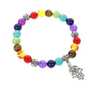 Hohopeti Buntes Armband mit Natürlichem Stein und Feinem Buddha hand anhänger Farbenfrohes Yoga Schmuckstück für Damen und Mädchen Langlebiges Edelsteinarmband für Alltag und Geschenk