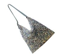 Hohopeti Damen Pailletten Umhängetasche Schultertasche aus Pu Blau | Schulter Design, Kette als Trageelement, Handliche Größe, für Damen und Frauen