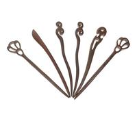 Hohopeti Ebenholz Haarnadeln 6 Stück Handgefertigt Retro Geschnitzt Holz Haarstäbchen für Damen und Mädchen Traditionelles Chinesisches Haarzubehör für Dutt und Chignon