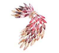 Hohopeti Elegante Damen Brosche Engelsflügel mit Funkelnden Strasssteinen Sicherer Clip Vielseitiger Anstecker für Hochzeiten Partys und Abendkleider Modisches Schmuckaccessoire Rosa