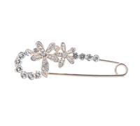 Hohopeti Goldfarbene Strass Sicherheitsbrosche, Legierung Anstecknadel mit Blumenmotiv, frische Metallzweig Brustnadel für Damen, ideal für vielseitige Alltags Accessoires