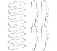 Hohopeti Sicherheitsnadeln aus Legierung mit 5 Löchern 10 Stück Goldfarbene Kiltnadeln für Broschenherstellung und Schmuckzubehör zum Basteln an Kleidung und Accessoires