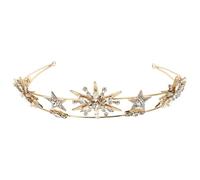 Hohopeti Stern Krone Haarschmuck mit Strass und Kristall für Brautkleid Geeignet für Hochzeit Halloween und Festliche Events Langlebig und Komfortabel