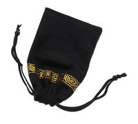 Hohopeti Tarot Karten Aufbewahrungstasche aus Weichem Strapazierfähigem Samt mit Kordelzug Kleine Praktische Tarot Karten Pouch für Reise und Schmuck Schwarzes Besticktes