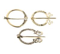 Hohopeti Vintage Wikinger Broschen 3pcs aus Legierung Retro Stil Umhang und Schalnadeln Vielseitiges Zubehör für Hüte und Taschen Mittelalter Kostüme