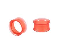 Hoisy 2 Stück 12mm(1/2 inch) Piercing Tunnel, Rund Hohl Ohrstecker Plug, Acryl Tunnel Ohrring Rot