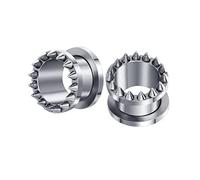 Hoisy 2 Stück 18mm(11/16 inch) Tunnel Ohr, mit Kegel Plugs Ohrstecker, Edelstahl Plug Set Ohr Silber