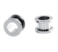 Hoisy 2 Stück 26mm(1 1/16 inch) Plug Tunnel, Silber Hoop Ohrstecker für Tunnel, Edelstahl Tunnel Ohrringe Silber