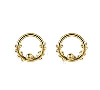 Hoisy 2 Stück Nasenpiercing Clicker 16G Edelstahl 1,2x8mm, Hoop mit Ast und Totenkopf, Damen Nasenpiercing Ring Gold
