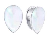 Hoisy 2 Stück Plugs Ohr 19mm(3/4 inch), Wassertropfen Plug Tunnel Expander, Edelstahl Tunnel Plug Ohr Set Silber