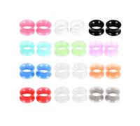 Hoisy 22mm(7/8 inch) Ear Piercing Plug 24er Set, Mehrfarbig Hoop Ohrstecker Damen Plug, Silikon Tunnel Kit Mehrfarbig