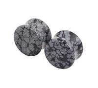 Hoisy 2Stück 12mm(1/2 inch) Plug Ohr Set, Schneeflockenstein Plug Ohrstecker, Stein Tunnel Piercing Grau