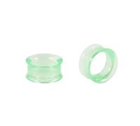 Hoisy 2Stück 19mm(3/4 inch) Tunnel Unisex, Rund Hohl Ohrstecker Herren Plug, Acryl Plug Tunnel Grün