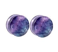 Hoisy 2Stück 28mm(1 1/8 inch) Ear Stretcher Plug, Einfache Rund Tunnel Expander Set, Stein Piercing Ear Plugs Lila