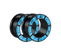 Hoisy 2Stück Piercing Ohr Tunnel 19mm(3/4 inch), Hohl Rund mit Türkis Tunnel Expander Set, Edelstahl Ohr Tunnel Schwarz