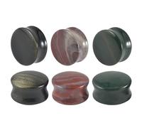 Hoisy 6er Set 16mm(5/8 inch) Ohr Plug Set, Rund Tunnel Expander, Stein Tunnel Plugs Trikolore