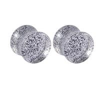 Hoisy 6mm(2G) Tunnel 2 PCS, mit Schwarz Pailletten Ohrstecker Plug, Acryl Tunnel Dehner Schwarz