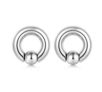 Hoisy Dehrohrstecker 4x16x8mm(6G) 2er, Hoop mit Kugel Ohrstecker Plug, Edelstahl Tunnel Plug Ohr Silber