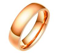 Hoisy Edelstahl Herrenring Eheringe Personalisiert, 5MM Poliert Rund Trauringe Rosegold, Gr 57 (18.1)