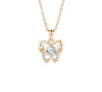 Hoisy Kette Damen Roségold 14K für Anhänger, Schmetterling mit Moissanite 0,5 Karat, Halskette Rosegold Grün Damen