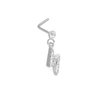 Hoisy Nasenpiercing Stecker Klein 20G Edelstahl 0,8x7mm, Blitz mit Zirkonia, Nasenringe Nasenpiercing Silber