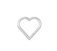 Hoisy Nasenring Clip 16G Edelstahl 1,2x8mm, Hohl Herz, Piercing Nasenring Silber