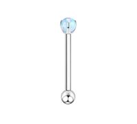 Hoisy Nasenstecker 16G G23 Titan 1,2x16mmx5mm, Rund mit Opal, Hellblau Silber Nasenpiercing Nasenring