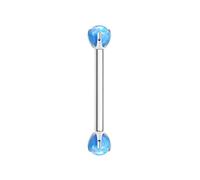 Hoisy Nasenstecker 16G G23 Titan 1,2x18mmx5mm, Rund mit Opal, Blau Silber Nasenring Nasenflügel
