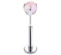 Hoisy Nasenstecker 16G G23 Titan 1,2x8x5mm, Rund mit Opal, Damen Nasenpiercing Ring Silber Hellrosa Opal