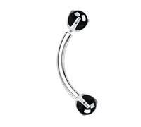 Hoisy Nasenstecker 16G G23 Titan für Nasenflügel 1,2x6mmx5mm, Rund mit Achat, Nasenpiercing für Damen Silber Schwarz
