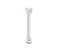 Hoisy Nasenstecker 16G G23 Titan Klein 1,2x10mmx5mm, Rund mit Opal, Nasenring Nasenflügel Silber Weiß Bunt