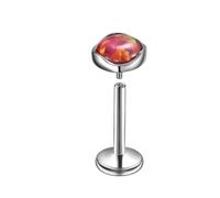 Hoisy Nasenstecker 16G Titan Klein 5mm-1,2x6mm, Rund mit Opal, Damen Nasenpiercing Silber Orange Rot
