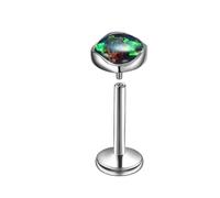 Hoisy Nasenstecker Klein 16G Titan 5mm-1,2x8mm, Rund mit Opal, Silber Dunkelgrün Nasenringe Nasenpiercing