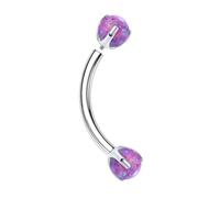 Hoisy Nostril Nasenstecker 16G G23 Titan 1,2x8mmx5mm, Rund mit Opal, Nasenpiercing Ring Damen Silber Lila Opal