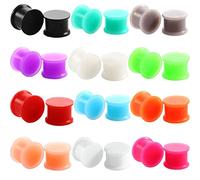 Hoisy Ohr Plugs 16mm(5/8 inch) 24er Set, Rund Ohrstecker Plugs, Silikon Ohr Expander Mehrfarbig