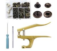Hojalis Druckknopf Set Mit Zange, 40set Druckknöpfe Mit Zange, φ15mm Kupfer DRuckknöpfe, Nähzubehör Buttons, Jersey DRuckknöpfe für DIY Handwerk Reperatur nähen, Handgemacht, DIY Kleidung