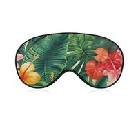 Hojas Tropicales Y Flores Augenmaske, Seitenschlafmaske, leichte Augenbinde, Schlafmaske, Nasenpolster und Gummiband für Kinder, Frauen und Männer