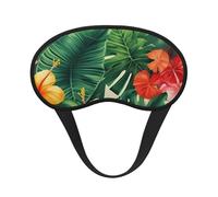 hojas tropicales y Flores Schlafmaske für Damen und Herren, Augenmaske zum Schlafen, lichtblockierend, Schlafmaske mit elastischem Band, Augenbinde für Flugschläfer, weich, atmungsaktiv,