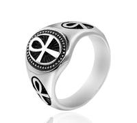Hokech Mode Retro Persönlichkeit Ankh Kreuz Ring Edelstahl Punk Kreatives Kreuz Finger Ring Männer und Frauen Schmuck Geschenke