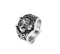Hokech Mode Retro Persönlichkeit Wolf Kopf Ring Punk Edelstahl keltischer Knoten Tier Ring Männer und Frauen einzigartige Schmuckgeschenke