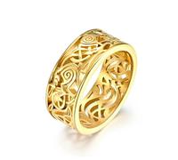 Hokech Nordischer Edelstahl Wikinger Wolf Celtics Knoten Ring für Männer Frauen Retro Silber Farbe/Gold Wikinger Ring Paar Schmuck Geschenk