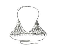 Hokech Silber Farbe Stern Charm BH Brust Kette Frauen Sommer Bikini Oberteil Kette Sexy Körperschmuck Nachtclub Party Geschenke Neu