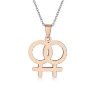 Hokech Venus Symbol Charm Weibliche Lesbische LGBT Halskette Frauen Anhänger LES Gold Silber Farbe Edelstahl Hochzeitsschmuck