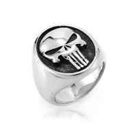 Hokech Vintage Edelstahl Punisher Totenkopf Ring für Männer Mode Gold/Silber Farbe Biker Totenkopf Siegelring Punk Party Schmuck Geschenk
